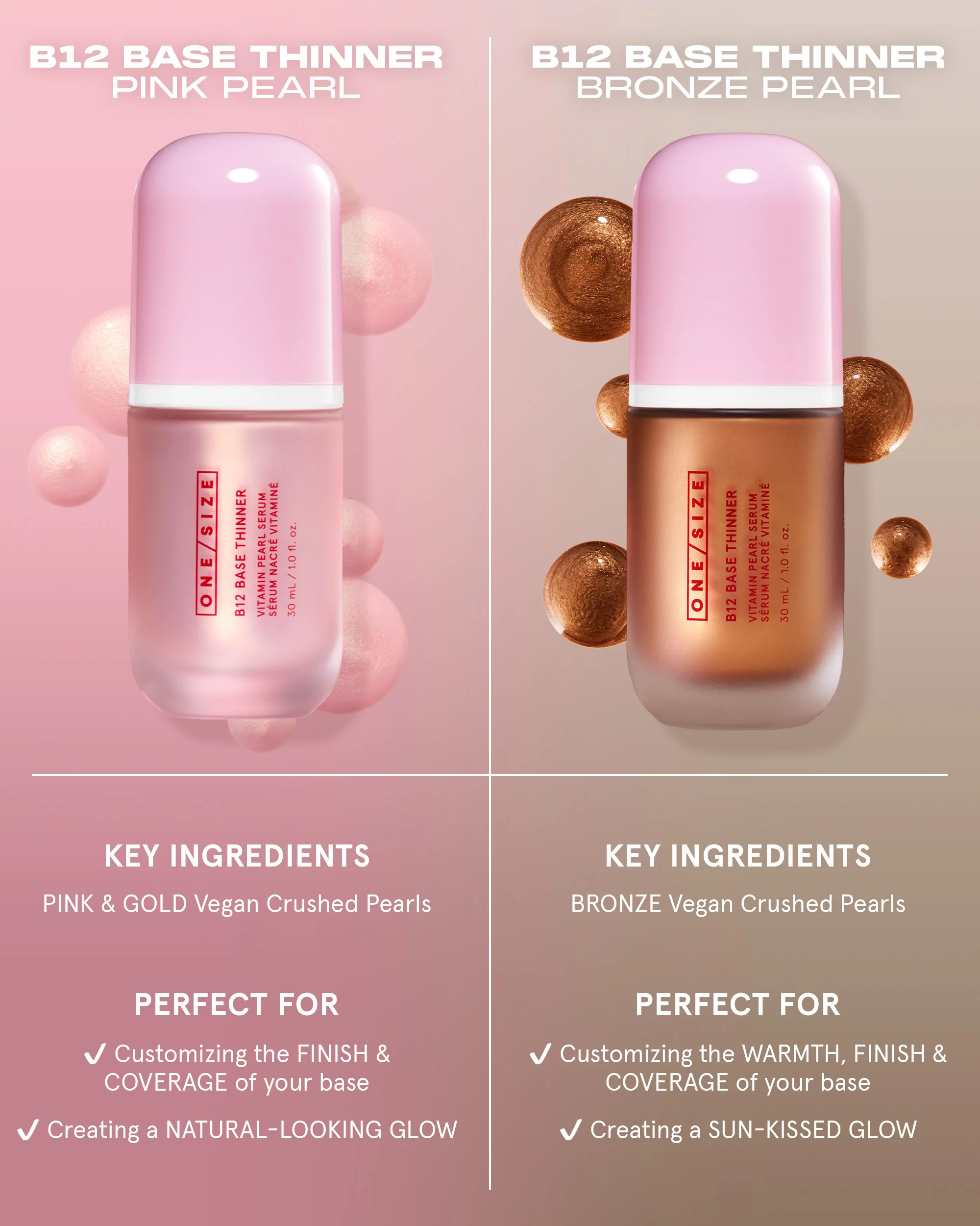 B12 Base Thinner Vitamin Pearl Serum - Bronze - Image 11