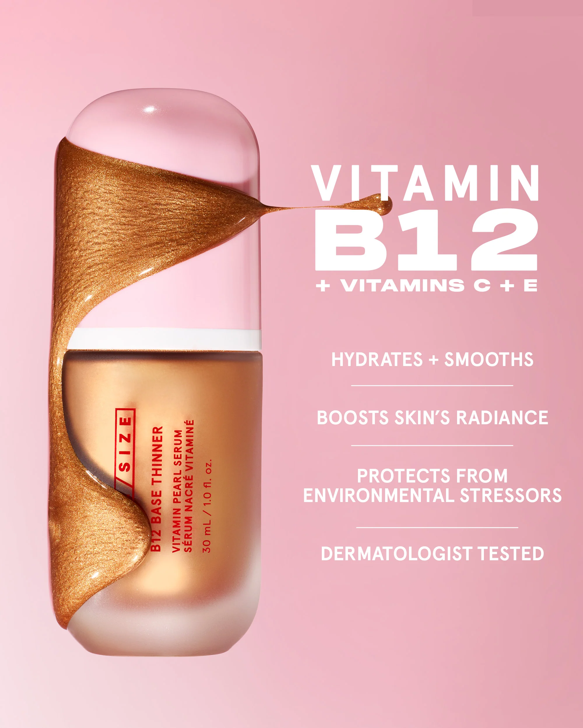 B12 Base Thinner Vitamin Pearl Serum - Bronze - Image 3