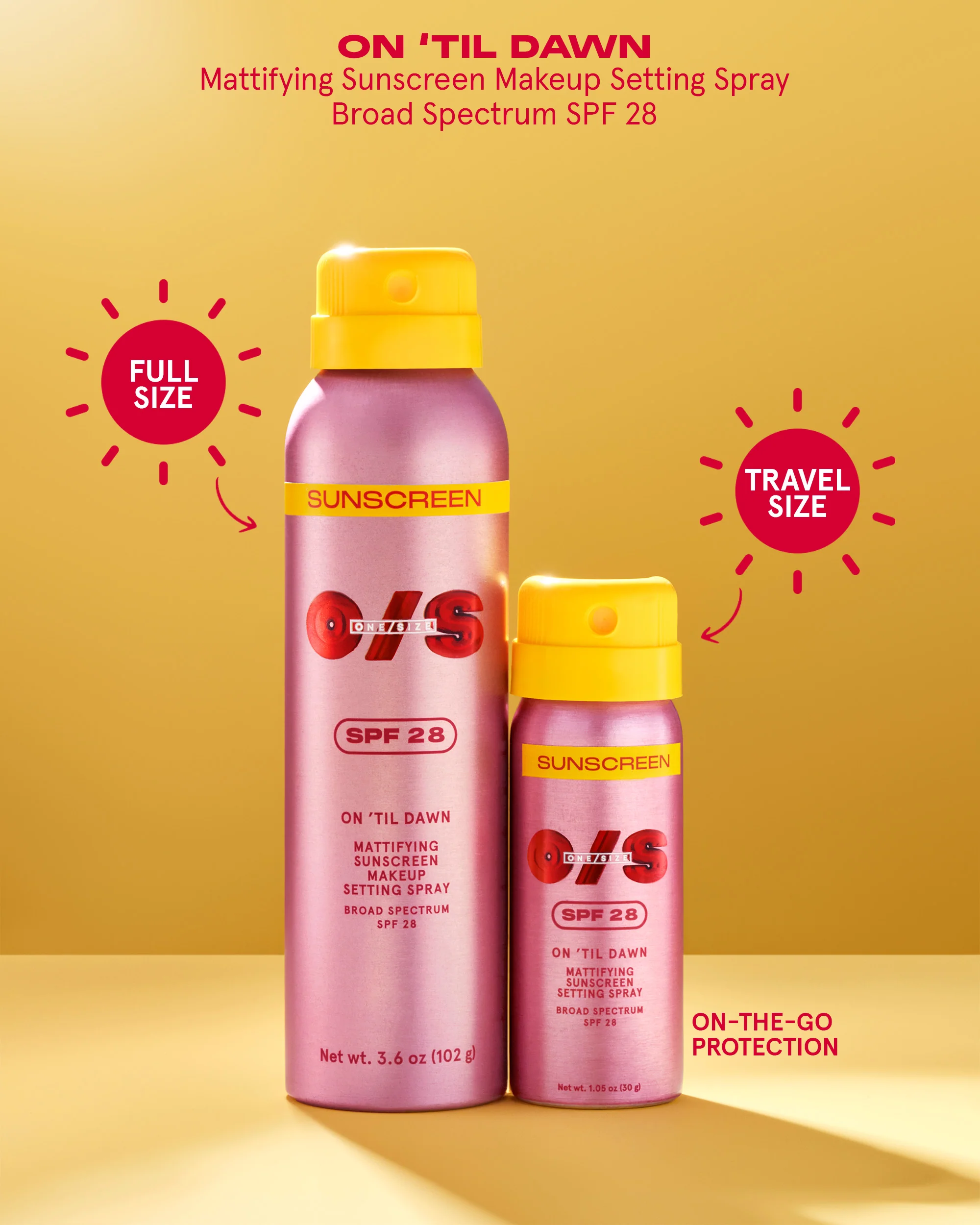 On ’Til Dawn Mattifying Sunscreen Makeup Setting Spray SPF 28 Travel-Sized - Image 11