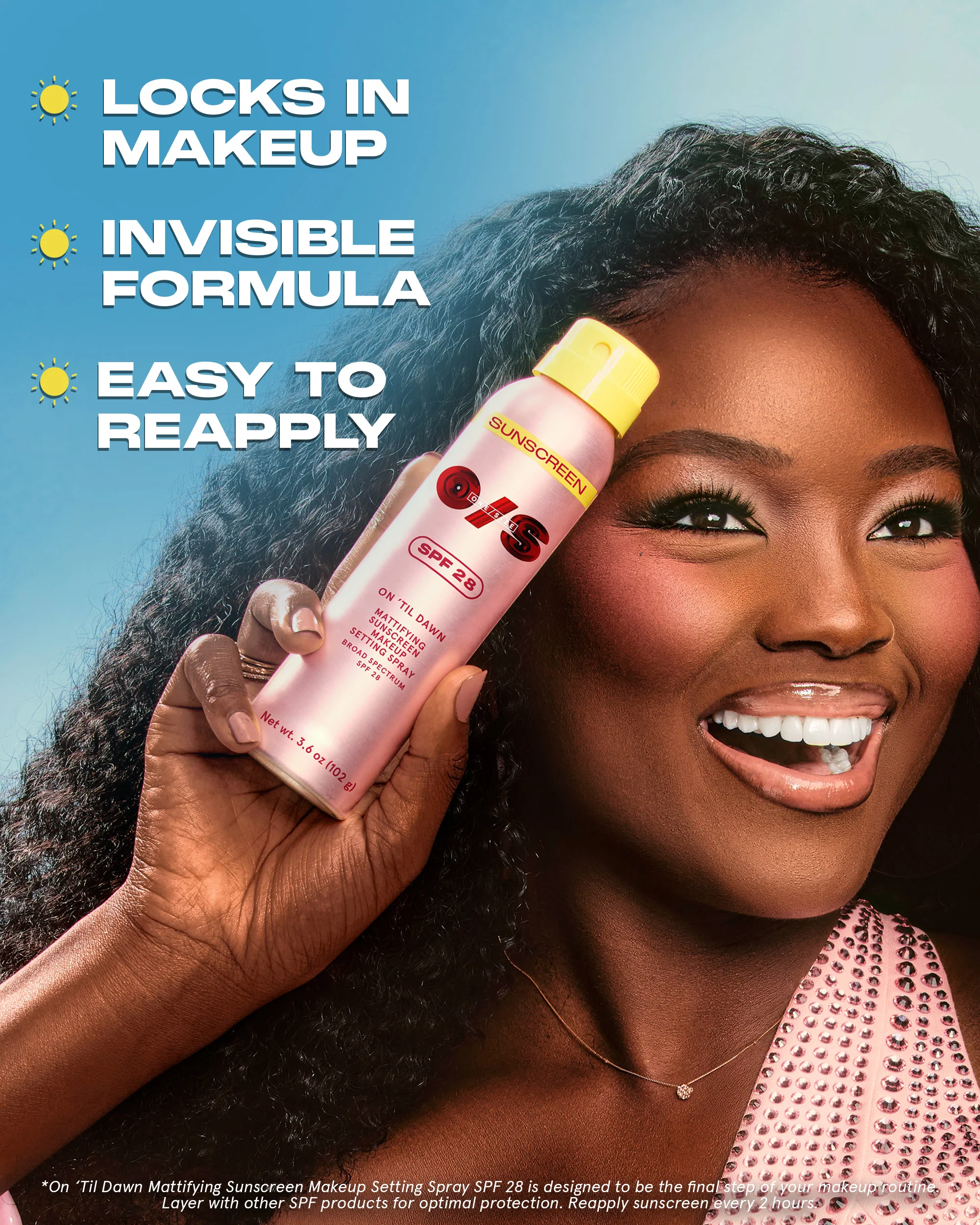 On ’Til Dawn Mattifying Sunscreen Makeup Setting Spray SPF 28 Travel-Sized - Image 4